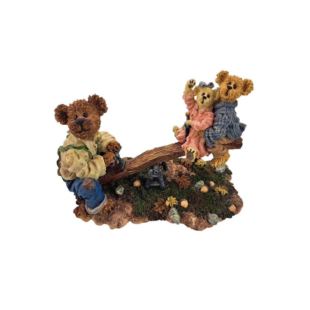 Vintage Boyds Bears Bearstone 2001 Grandpa Bearikins Molly Jeff Figurine 228350